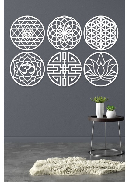 6 Lı Sacret Geometri Seti Duvar Dekorasyonu, Tablo