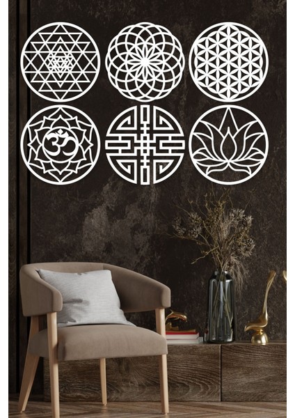 6 Lı Sacret Geometri Seti Duvar Dekorasyonu, Tablo indirimleri