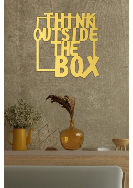 "think Outside The Box" Duvar Dekoru - Süsü, Ahşap Dekoratif Tablo