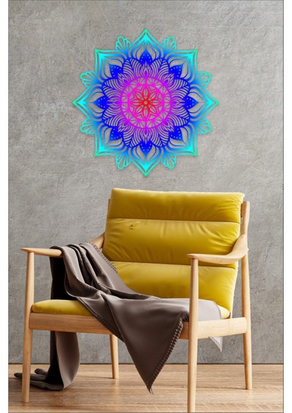 Renkli Mandala Duvar Dekoru-Süsü, Ahşap Dekoratif Tablo fiyatları
