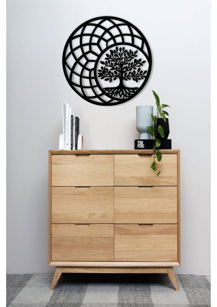 Yaşam Ağacı / Mandala Duvar Dekoru - Süsü, Ahşap Dekoratif Tablo