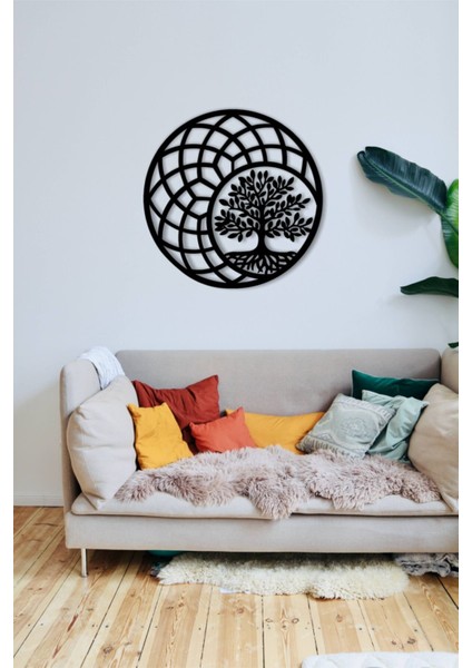 Yaşam Ağacı / Mandala Duvar Dekoru - Süsü, Ahşap Dekoratif Tablo modelleri