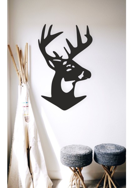 Geyik Kafası Duvar Dekoru-Süsü, Ahşap Dekoratif Tablo indirimleri