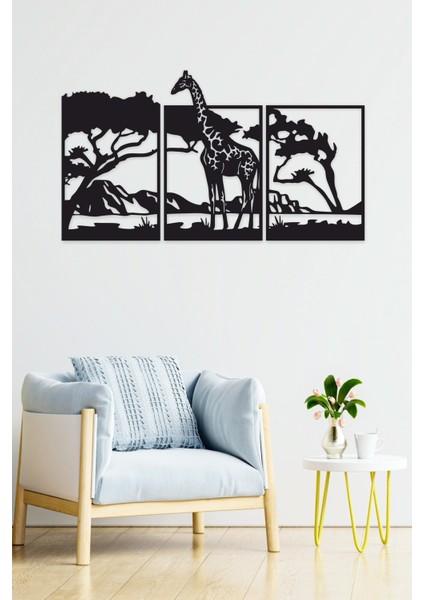 Safari Afrika Temalı 3 Lü Ahşap Tablo indirimleri
