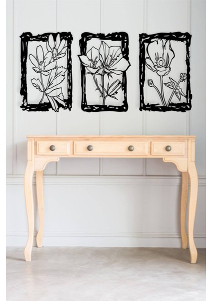 Vintage Frame Flowers Duvar Dekoru-Süsü, Ahşap Dekoratif Tablo modelleri