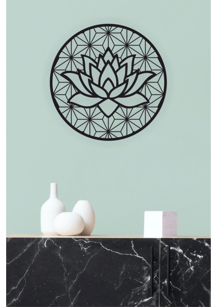 Lotus Çiçeği Duvar Dekoru - Süsü, Ahşap Dekoratif Tablo indirimleri
