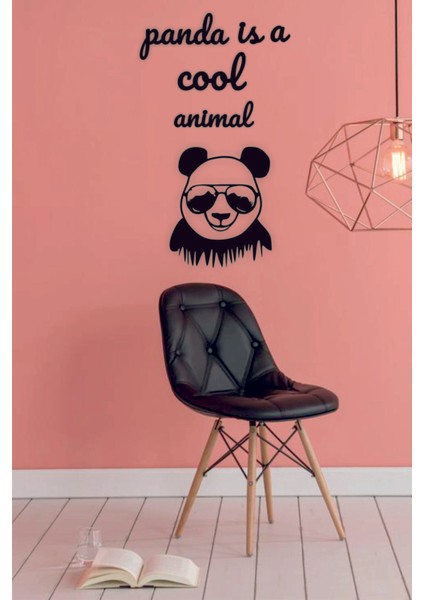 Panda ve Motto Duvar Dekoru - Süsü, Ahşap Dekoratif Tablo
