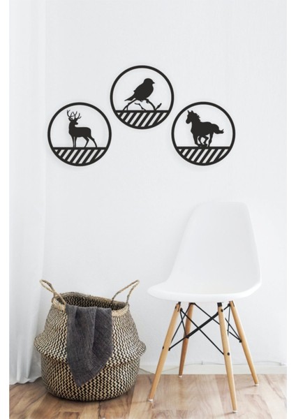 Animals Set Duvar Dekoru-Süsü, Ahşap Dekoratif Tablo fiyatları