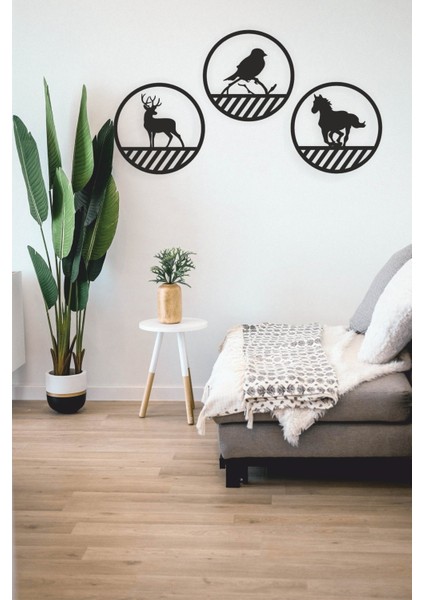 Animals Set Duvar Dekoru-Süsü, Ahşap Dekoratif Tablo modelleri