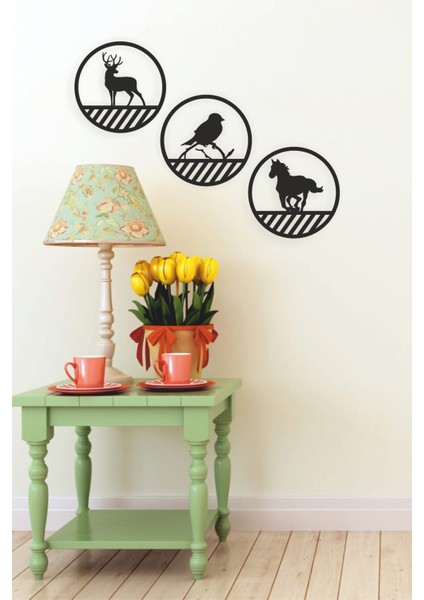 Animals Set Duvar Dekoru-Süsü, Ahşap Dekoratif Tablo indirimleri