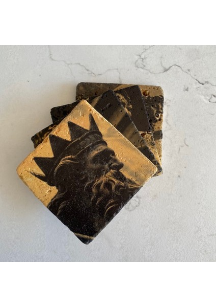 Taş Bardak Altlığı Stone Coasters - 4 Lü Set Mitoloji Temalı