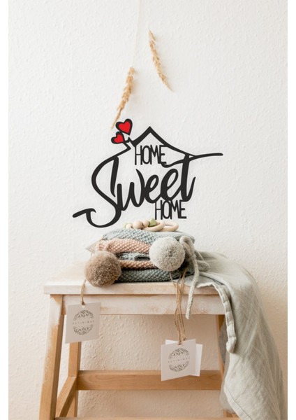 ''home Sweet Home'' Duvar Dekoru Süsü Ahşap Dekoratif Tablo-2