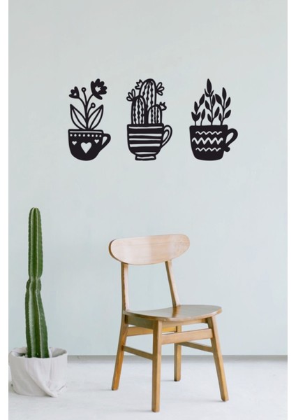 30 cm 3’lü Kaktüs Set Duvar Dekoru-Süsü, Ahşap Dekoratif Tablo fiyatları