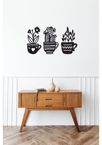 30 cm 3’lü Kaktüs Set Duvar Dekoru-Süsü, Ahşap Dekoratif Tablo modelleri