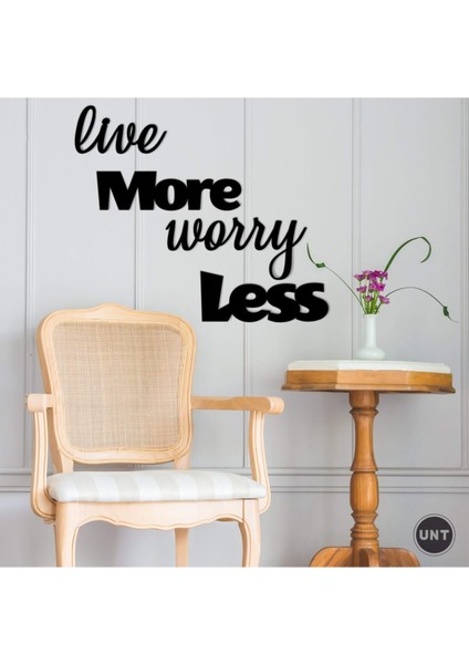 "live More Worry Less" Duvar Dekoru - Süsü, Lazer Kesim, Ahşap Dekoratif Tablo