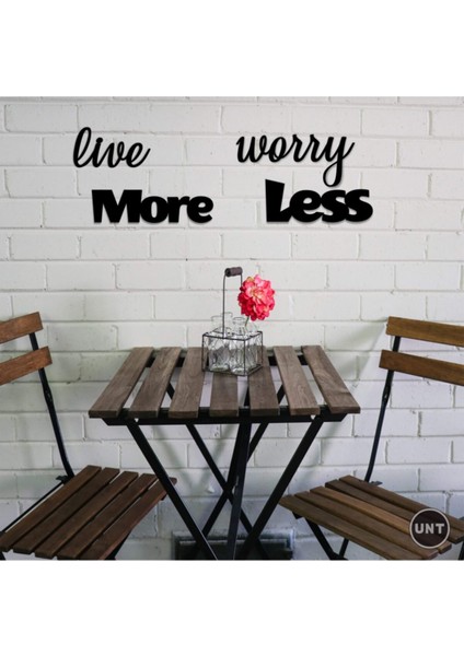 "live More Worry Less" Duvar Dekoru - Süsü, Lazer Kesim, Ahşap Dekoratif Tablo