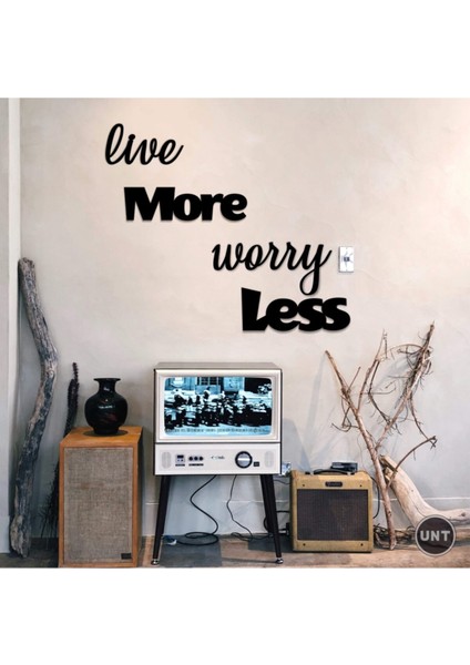 "live More Worry Less" Duvar Dekoru - Süsü, Lazer Kesim, Ahşap Dekoratif Tablo