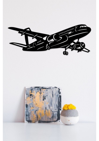 Uçak, Yolcu Uçağı Duvar Dekoru-Süsü, Ahşap Dekoratif Tablo 4
