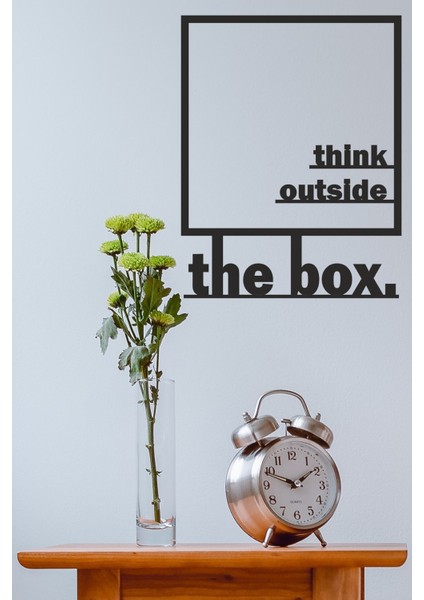 "think Outside The Box" Duvar Dekoru-Süsü, Ahşap Dekoratif Tablo