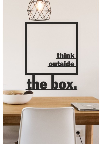 "think Outside The Box" Duvar Dekoru-Süsü, Ahşap Dekoratif Tablo