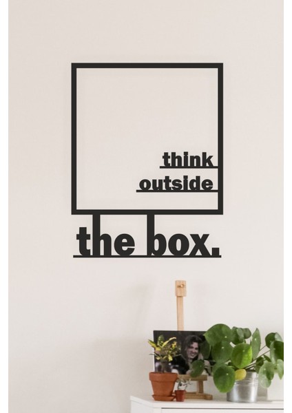 "think Outside The Box" Duvar Dekoru-Süsü, Ahşap Dekoratif Tablo