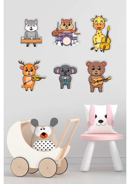 Müzisyen Hayvanlar Ahşap Çocuk Odası Duvar Dekoru indirimleri
