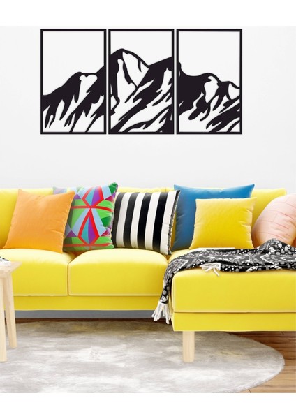 Dağ Manzarası 3 Parça Tablo