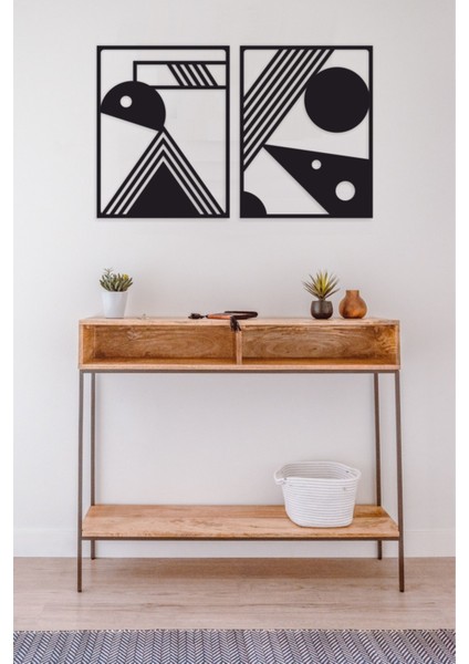 2'li Geometrik Duvar Dekoru - Süsü, Ahşap Dekoratif Tablo modelleri