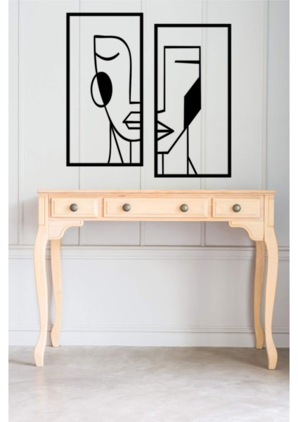 Geometric Face Duvar Dekoru - Süsü, Ahşap Dekoratif Tablo