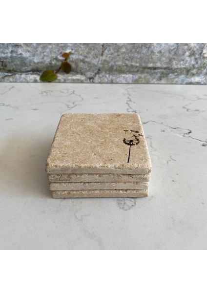 Taş Bardak Altlığı Stone Coasters 4 Lü Set - Hindiba modelleri