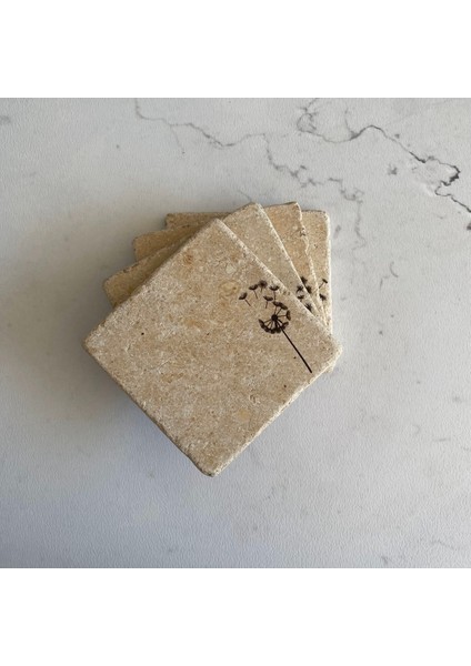 Taş Bardak Altlığı Stone Coasters 4 Lü Set - Hindiba fırsatları