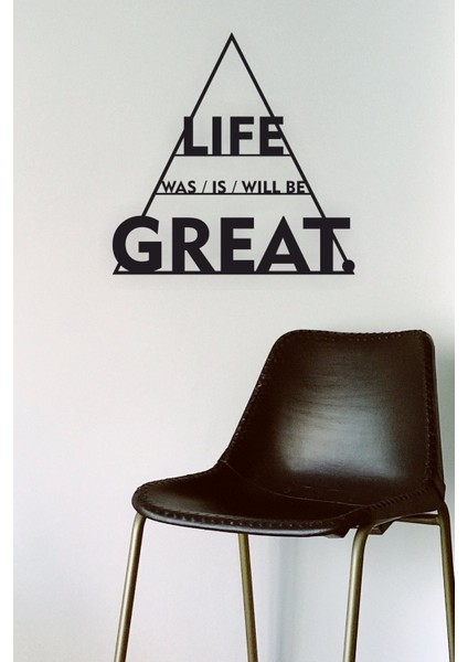 "life Is Great" Duvar Dekoru-Süsü, Ahşap Dekoratif Tablo