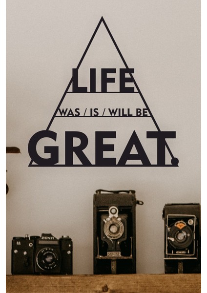 "life Is Great" Duvar Dekoru-Süsü, Ahşap Dekoratif Tablo modelleri