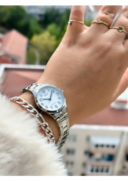 Marka Gümüş Renk, Çelik Kordon, Rakamlı Kadın Kol Saati+Bileklik indirimleri