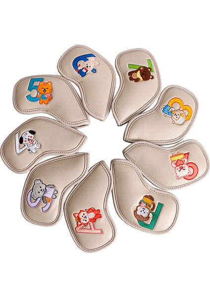 9x Golf Demir Başörtüsü Seti Golf Kulübü Baş Örtüsü Koruyucu Eğitim Için Bej (Yurt Dışından) fırsatları