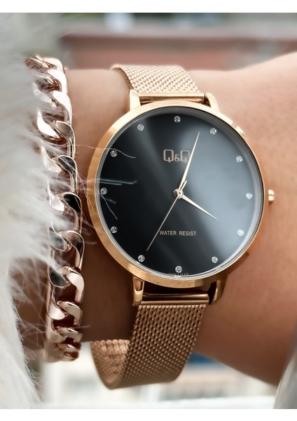 Çelik Kordon, Su Geçirmez, 2 Yıl Garantili Rose Renk Kadın Kol Saati+Bileklik