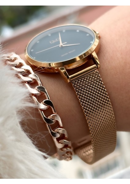 Çelik Kordon, Su Geçirmez, 2 Yıl Garantili Rose Renk Kadın Kol Saati+Bileklik fırsatları