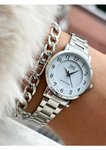 Marka Gümüş Renk, Çelik Kordon, Rakamlı Kadın Kol Saati+Bileklik fiyatları