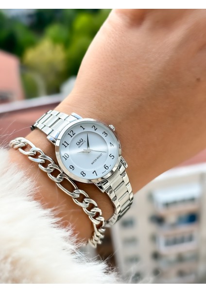 Marka Gümüş Renk, Çelik Kordon, Rakamlı Kadın Kol Saati+Bileklik modelleri