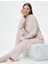 Boğazlı Bağlamalı Pijama Üst Kaşkorse Yumuşak Dokulu Uzun Kollu 1