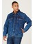 Erkek Lacivert Standart Fit Normal Kesim %100 Pamuk Denim Jean Ceket 3