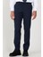 Slim Fit Dar Kesim Kırlangıç Yaka Kareli Yünlü Yelekli Takım Elbise 3