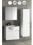 Yıldız 65+35 cm Beyaz Mdf Seramik Lavabolu Asma Banyo Dolabı Takımı 1