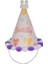 Happy Bırthday Parti Şapka Lila Beyaz Ponponlu 18 cm 1