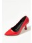 Kadın Samba Kırmızı Stiletto 9 cm Topuklu Ayakkabı 3