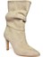 R404020302 Bej Süet Ince Topuklu Büzgülü Kadın Bot 5