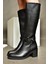 R404802709 Siyah Alçak Topuklu Kadın Çizme 3