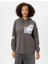 Kapşonlu Sweatshirt Arkası Ve Önü Aplike Detaylı Şardonlu 3