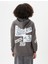 Kapşonlu Sweatshirt Arkası Ve Önü Aplike Detaylı Şardonlu 4
