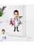 Kişiye Özel Erkek Doktor Karikatürlü Beyaz Termo Deri Defter 16X24CM Model 2 1